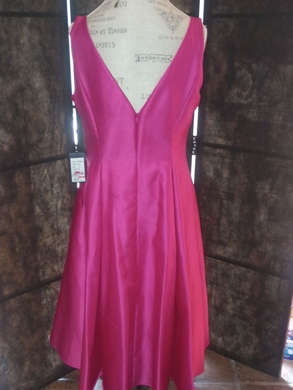 Adrianna Papell Hot Pink Sleeveless Midi Dress - Picture 5 of 5
